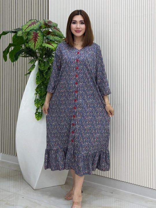 Женский домашний халат больших размеров 2XL–7XL, 100% хлопок (XB), лёгкий, удобный - 