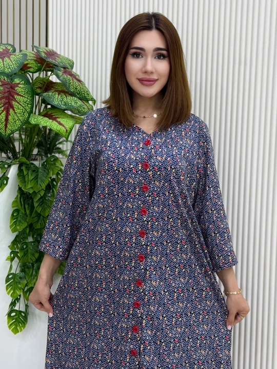 Ayollar uchun katta o‘lchamli uy xalat (2XL–7XL), 100% paxta XB, yozgi, qulay