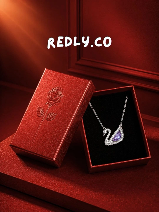 Sovg‘a qutisidagi qizlar uchun Swarovski taqinchoqlari, bo'yin uchun zanjirlar, REDly.co - 