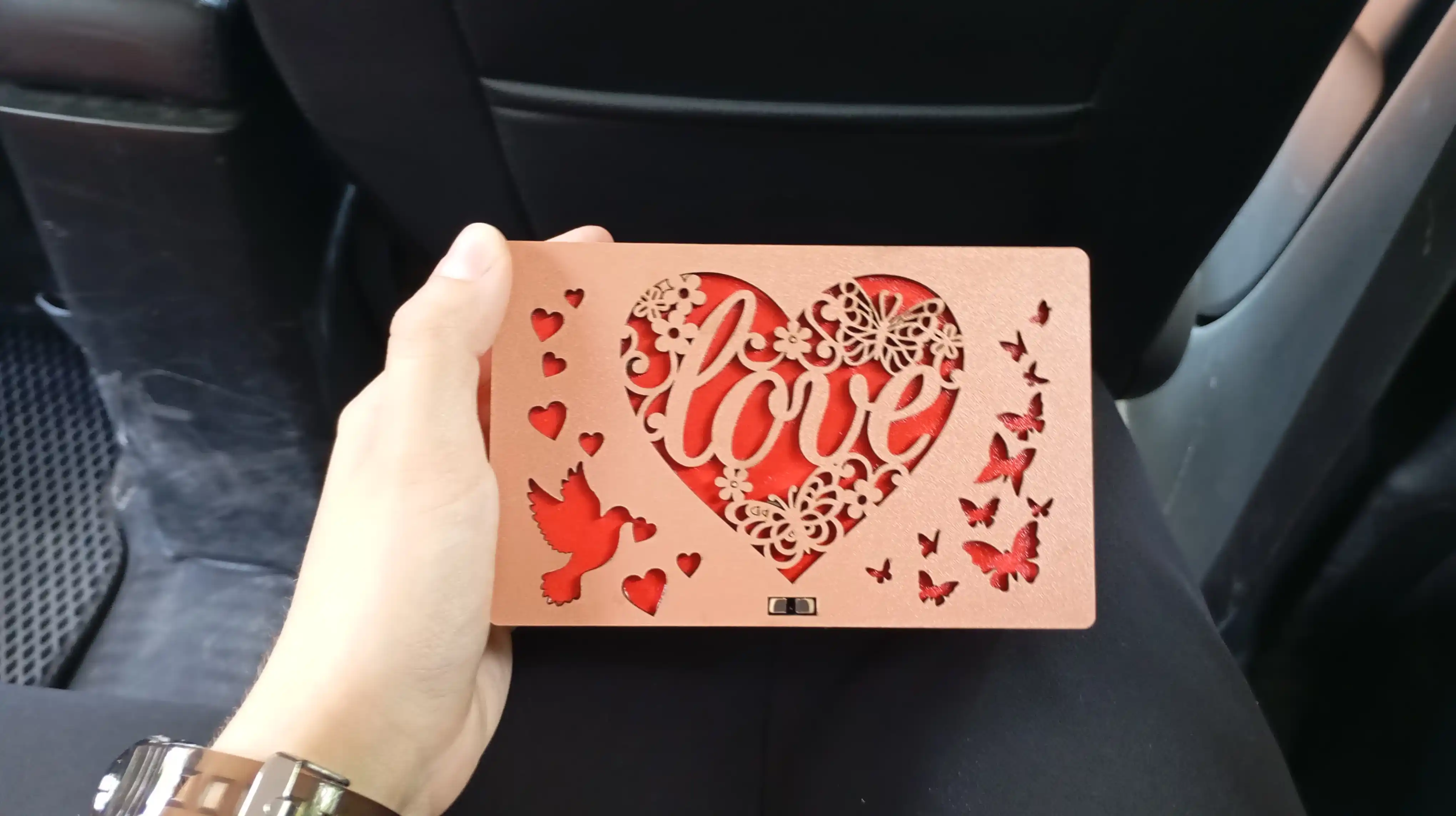 Шкатулка LOVE из ЛХДФ с крышкой и фиксатором, декоративная, для подарка