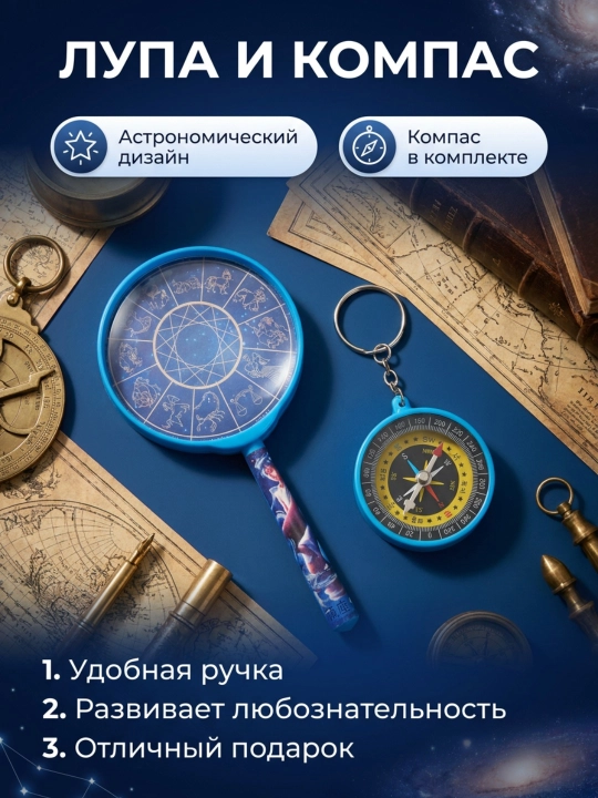 Geografik to‘plam, lupa va kompas - 
