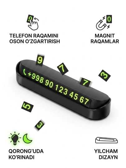 Парковочная карта-визитка, с номером телефона в машину — ARZON2-AVTOARZON