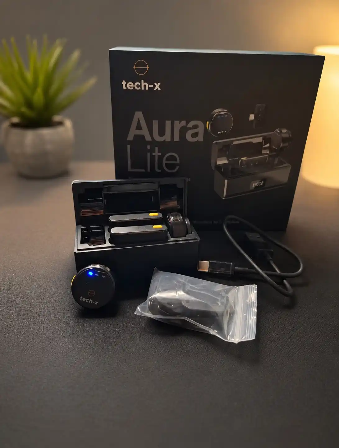 Simsiz mikrofon Tech-X Aura Lite, Godox, 2 qabul qiluvchi iPhone/Android, 360° ovoz