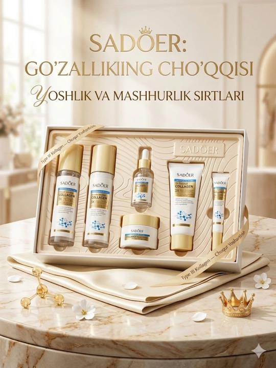 Sadoer yuz to'plami, 6 dan 1 gacha, yoshartiruvchi - 