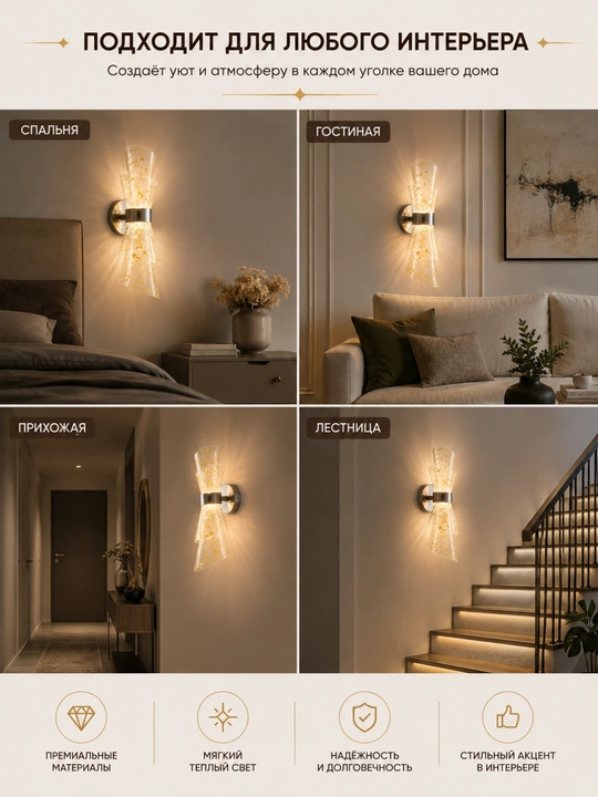 Devor brasi, chiroq, LED, zamonaviy, dekorativ chiroq, 3 xil yoritish rejimi