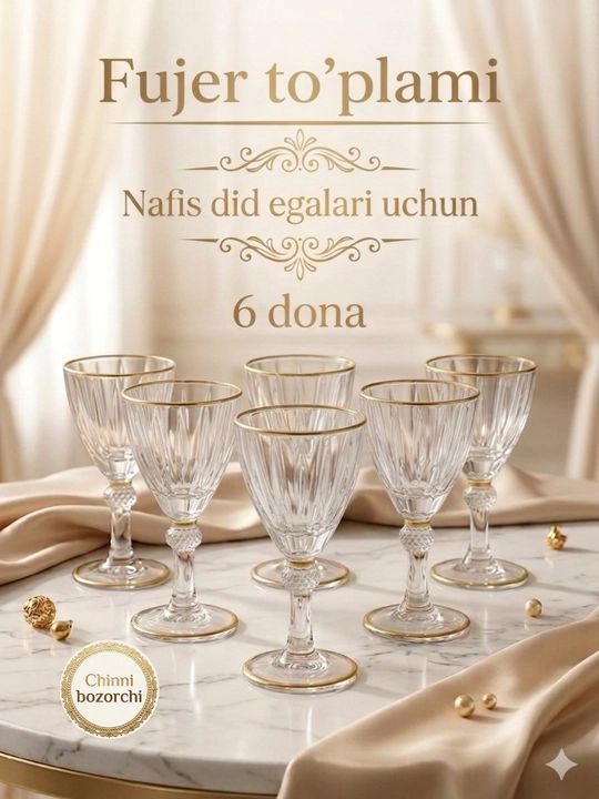Ichimliklar uchun martinka va fujerlar, sovg‘a uchun, 6 dona