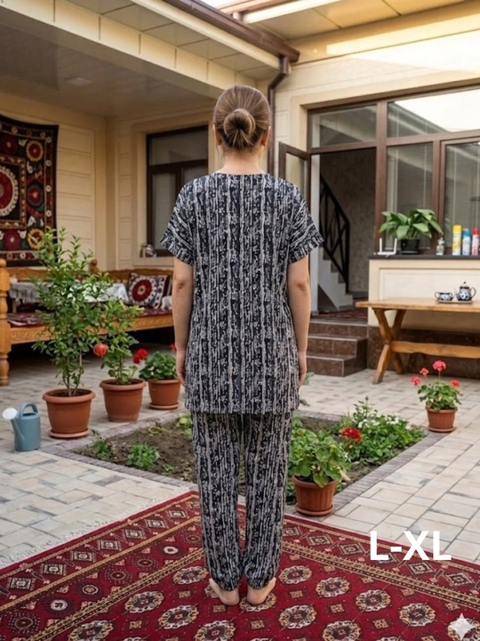 Платье, платье из штапеля, из хлопка, комплект туника, платье-брюки, летний костюм-двойка
