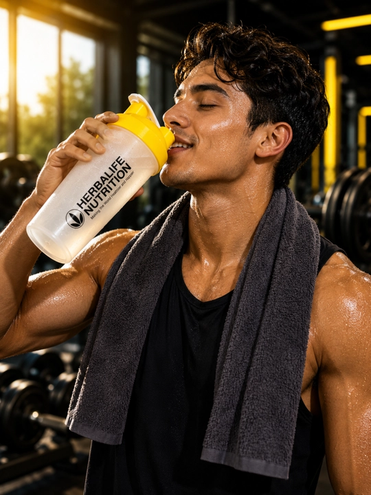 Protein va kokteyllar uchun qopqoqli sport sheykeri, aralashtirish shishasi