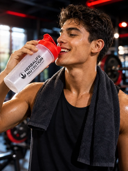Protein va kokteyllar uchun qopqoqli sport sheykeri, aralashtirish shishasi