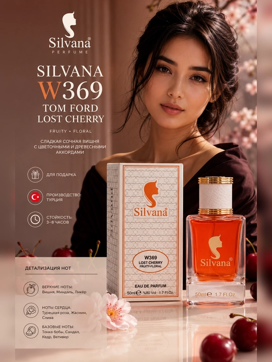 Parfyumlangan suv SILVANA 5 variant, 50 va 18 ml - 