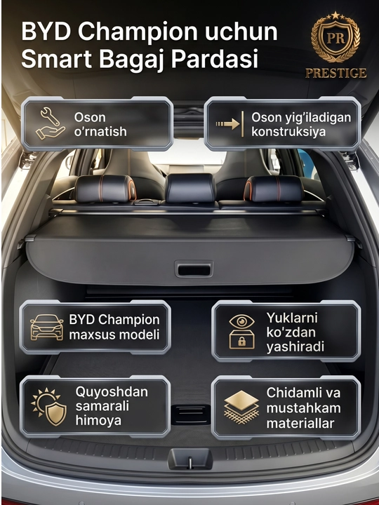 BYD Champion avtomobillari uchun smart bagaj pardasi, yuk xonasi himoya qoplamasi