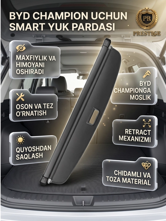 BYD Champion avtomobillari uchun smart bagaj pardasi, yuk xonasi himoya qoplamasi