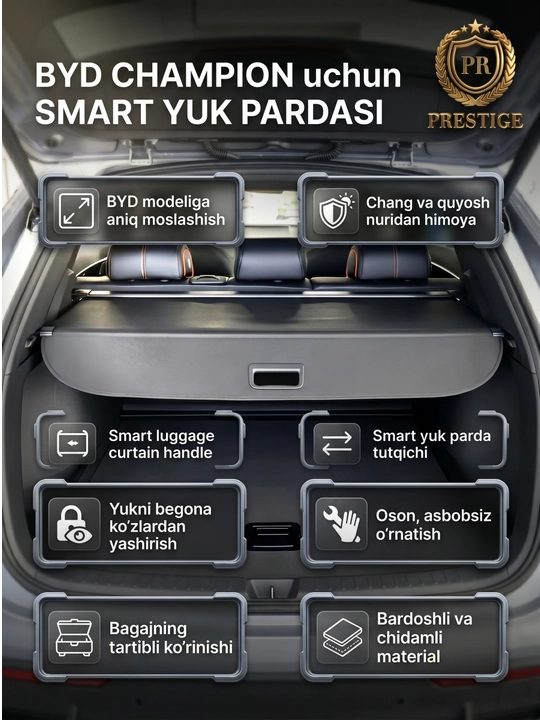 BYD Champion avtomobillari uchun smart bagaj pardasi, yuk xonasi himoya qoplamasi