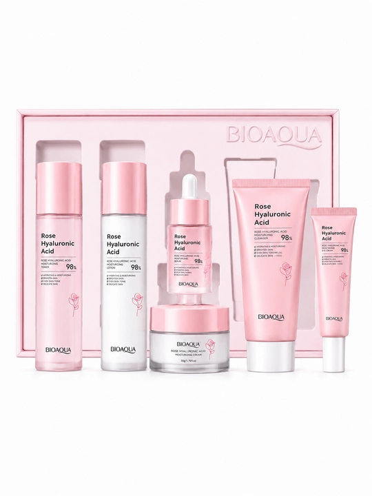 Подарочный набор антивозрастной косметики Bioaqua: с экстрактом розы