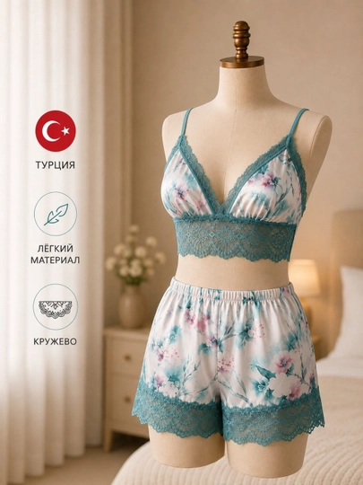 Pijama ayollar uchun, ayollar pijamasi, shortikli, ayol-qizlar uchun tungi pijama, Turkiya