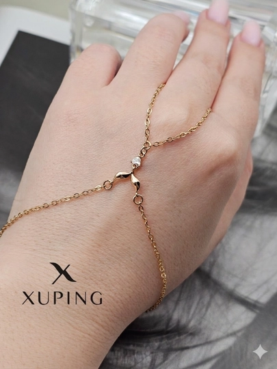 Браслет Xuping на руку, золотистое покрытие, вечерний аксессуар — LUNA95-BRASLET7777-ВИШН