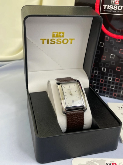 Мужские наручные часы Tissot, классическая кварцевая модель, отличный выбор в качестве — 9667997-TISSOT02-КОРИЧН