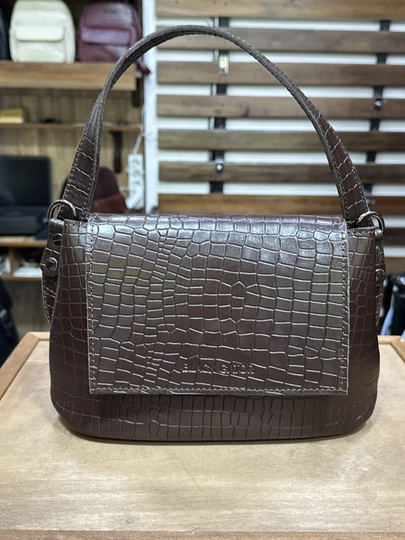 Сумка женская из натуральной кожи Black Gator Nesli — СУМКИ-TURKLDR-ШОКОЛ