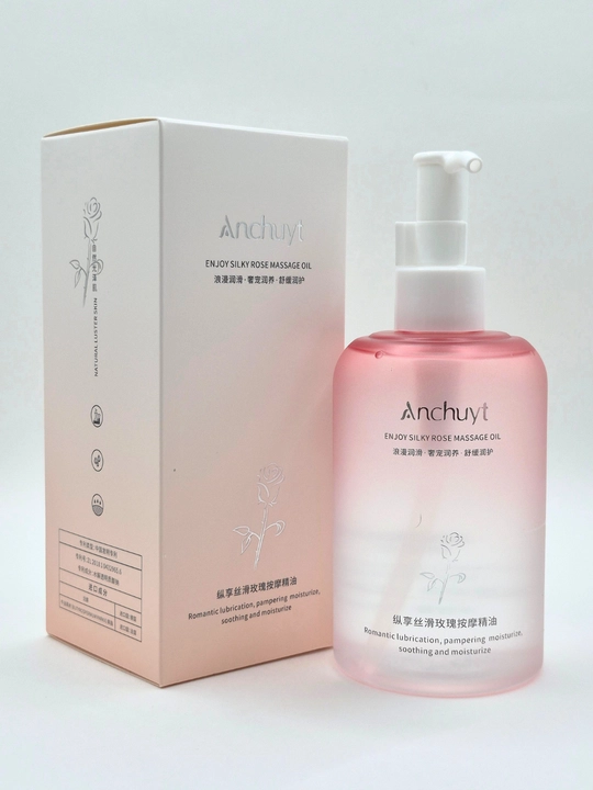 Uqalash moyi Anchuyt Enjoy Silky Rose Massage Oil, atorgul hidli, 200 ml - 