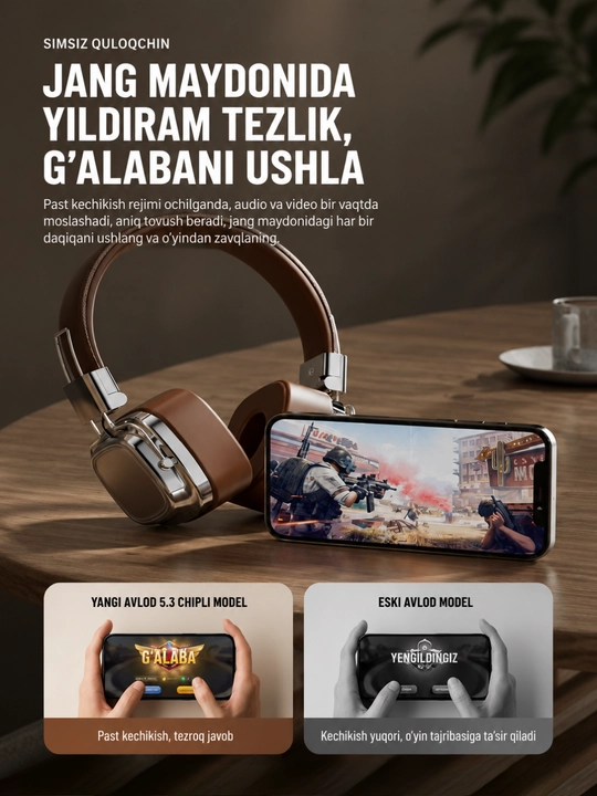 Mikrofonli quloqchinlar, simsiz, iPhone va Android uchun mos