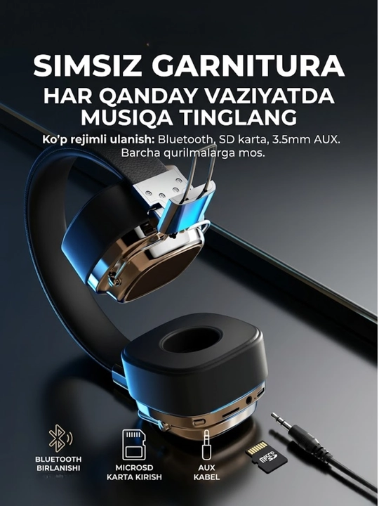 Mikrofonli quloqchinlar, simsiz, iPhone va Android uchun mos