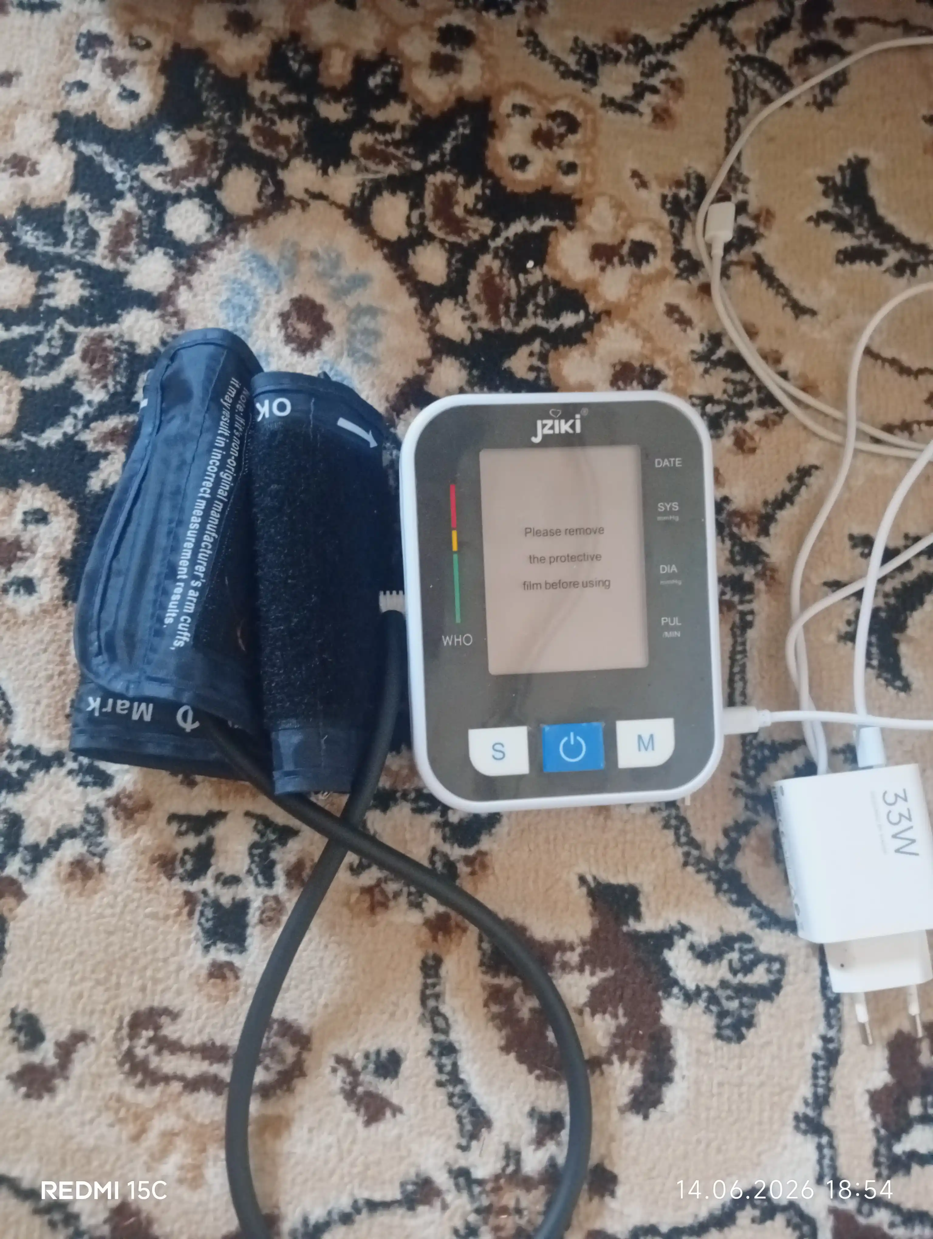 Avtomatik tonometr JZIKI ZK-B872 bosimni oʻlchash uchun, ovozli qoʻllanma bilan, elektron
