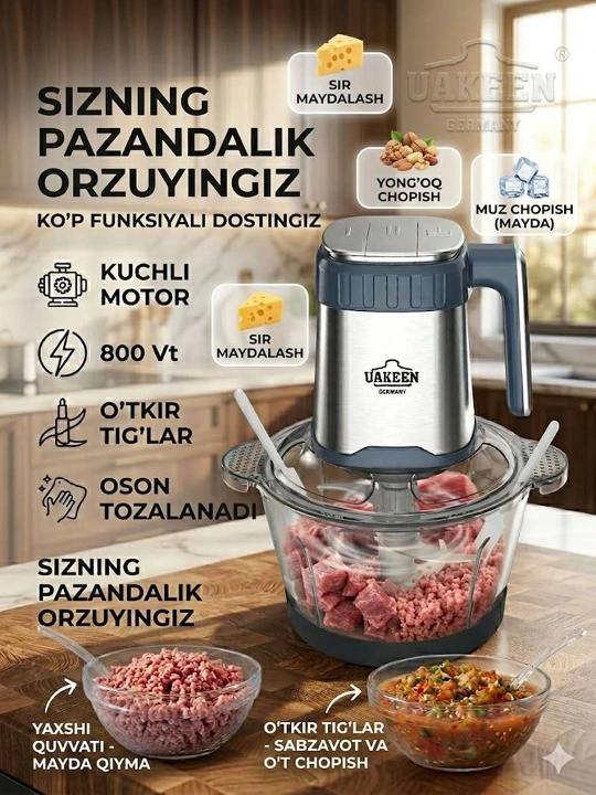 UAKEEN Germany Oshxona Maydalagichi (Choper) - 