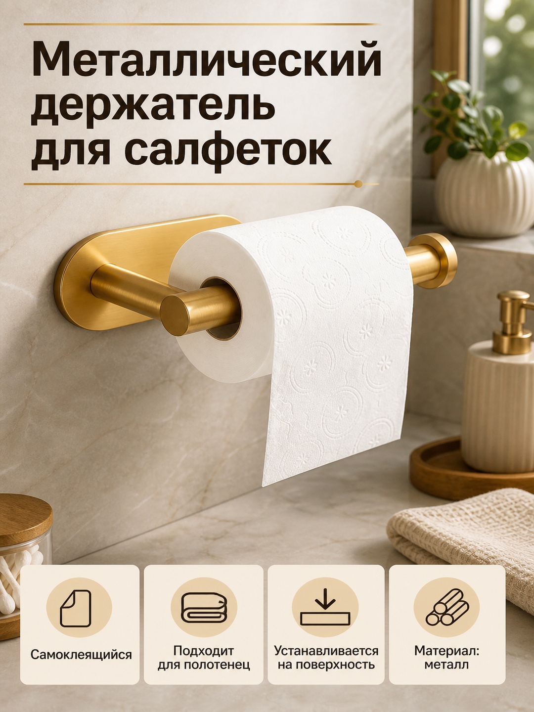 Настенный держатель для туалетной бумаги с полкой - 
