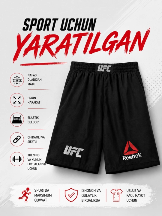 O‘smirlar sport shortigi, yugurish va zal uchun, poliester - 