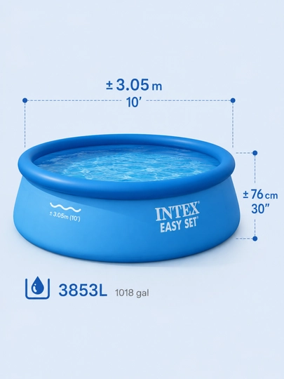 Надувной бассейн Intex Easy Set, объем 760 - 3853 л — IKKIDOS-INT24461