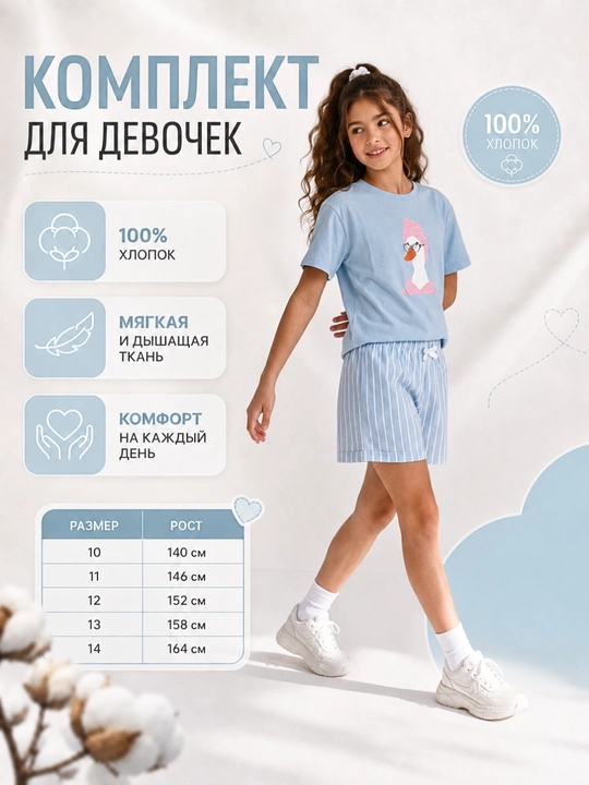 Qizlar uchun yumshoq va qulay pijama - 