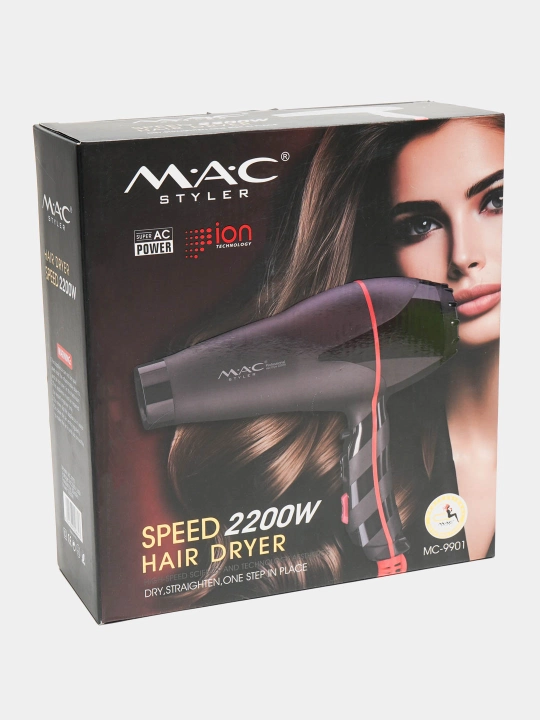 Soch fen MAC Styler, professional fen 2200W, soch quritgich, 3 rejim, 2 nasadka