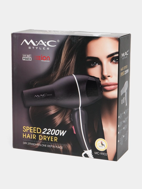 Soch fen MAC Styler, professional fen 2200W, soch quritgich, 3 rejim, 2 nasadka