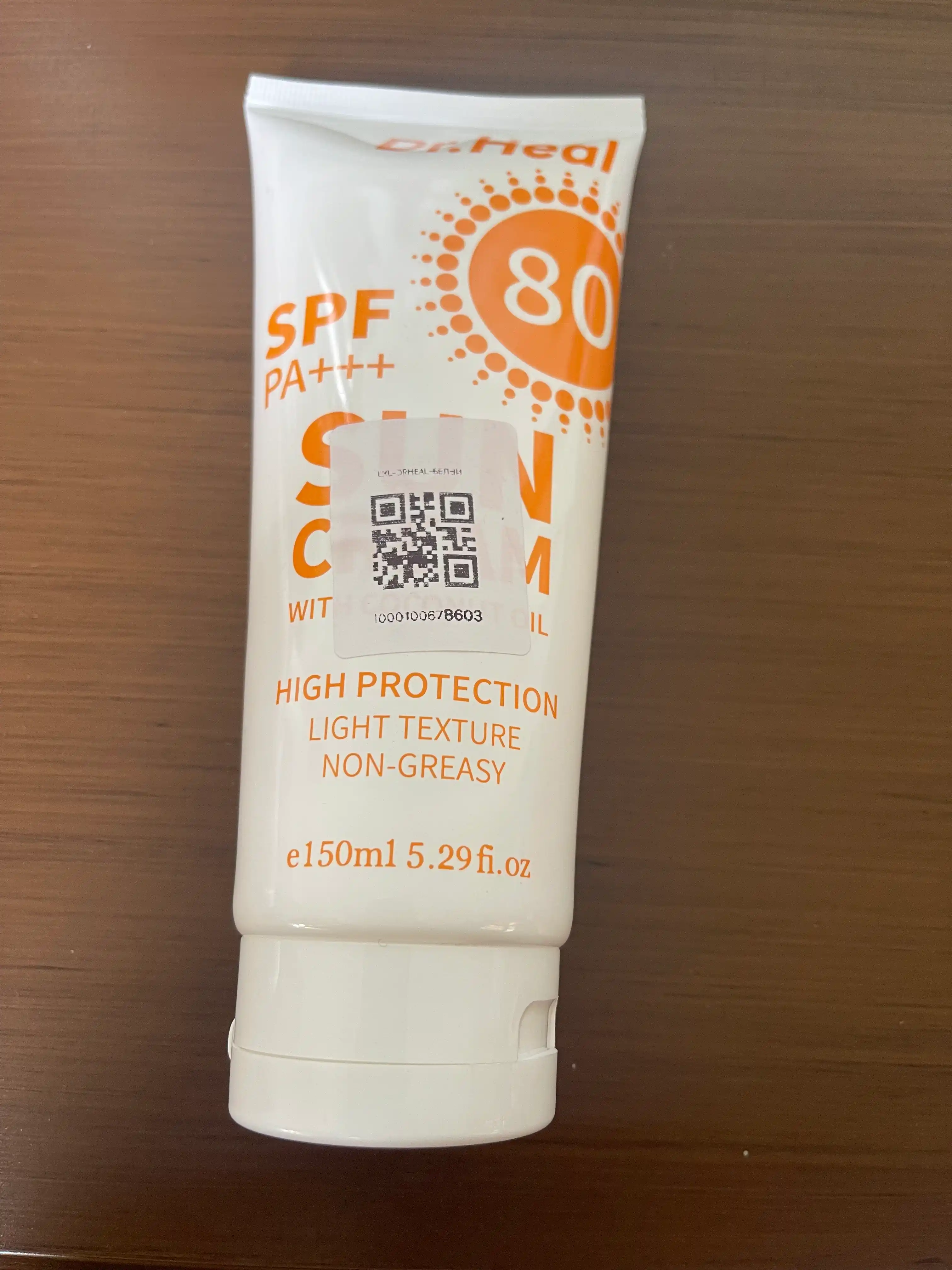 Quyoshdan himoya qiluvchi krem Dr.Heal Sun Cream SPF 80 PA++ E vitamini, kokos moyi 150 ml