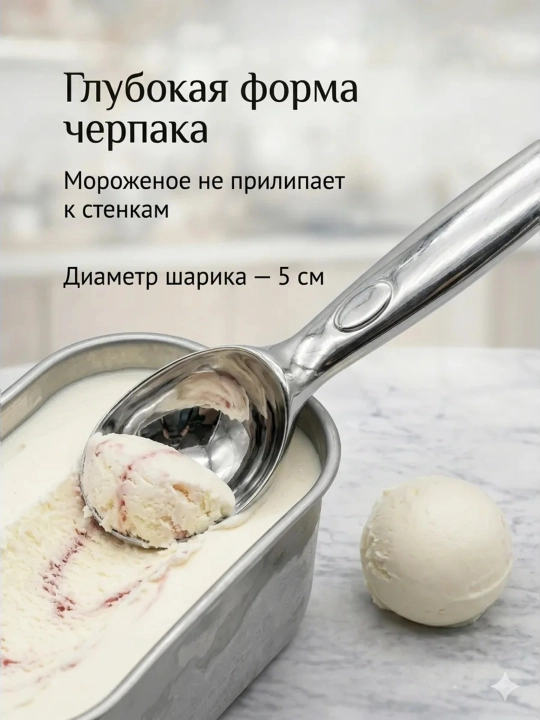 Ложка для мороженого для шариков профессиональная из нержавеющей стали
