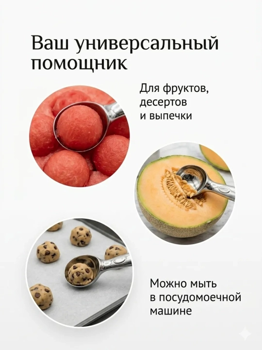Ложка для мороженого для шариков профессиональная из нержавеющей стали