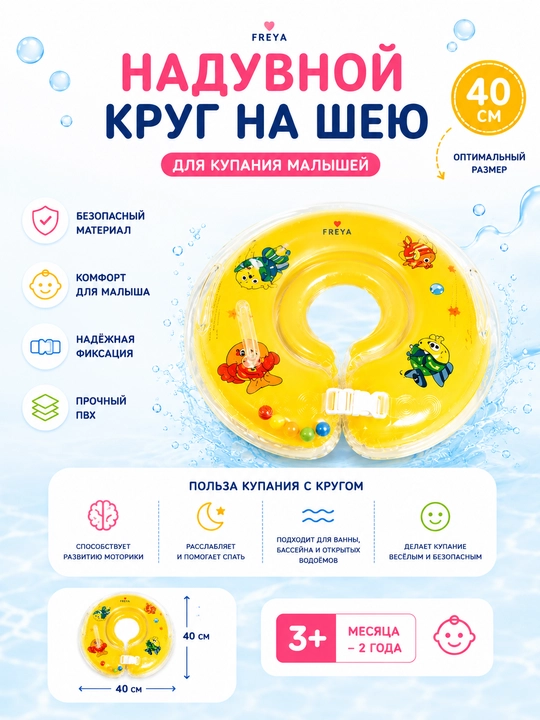 Детский надувной круг для плавания, круг-балон, круг для бассейна, плавкруг - 