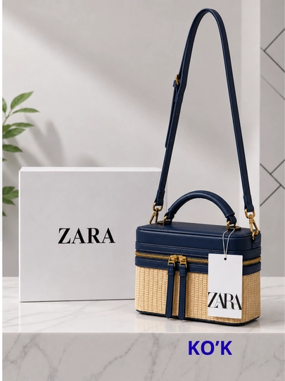 Женская сумка в стиле ZARA кросс-боди, через плечо из эко кожи — GERBO-ZARA2-СИНИЙ