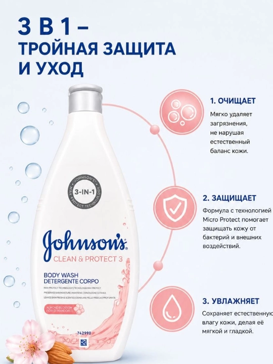 Johnson’s Soft & Nourish Гель для Душа