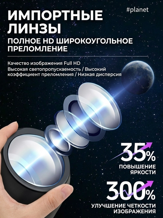 LED proyektor planetarium USB tungi chiroq 16 slayd sayyora okean hayvonlar