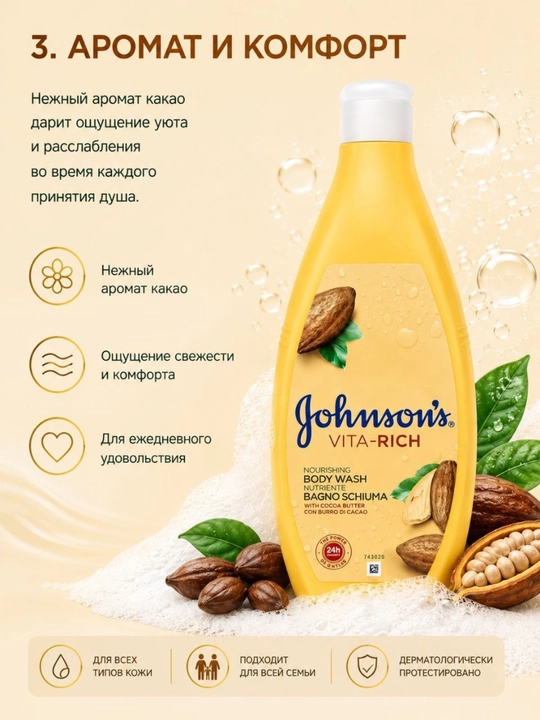 Johnson’s Soft & Nourish Гель для Душа