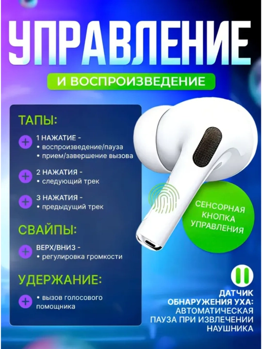 Simsiz quloqchinlar, displeyli, iPhone va Android Pods Pro 2 iOS uchun, sensorli ekrani