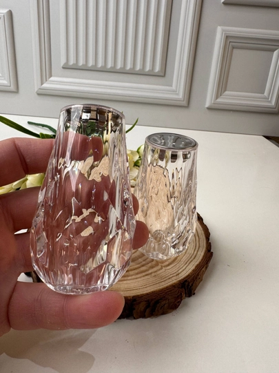 Солонка для соли и перца с кристальным дизайном, прозрачная ёмкость для кухни