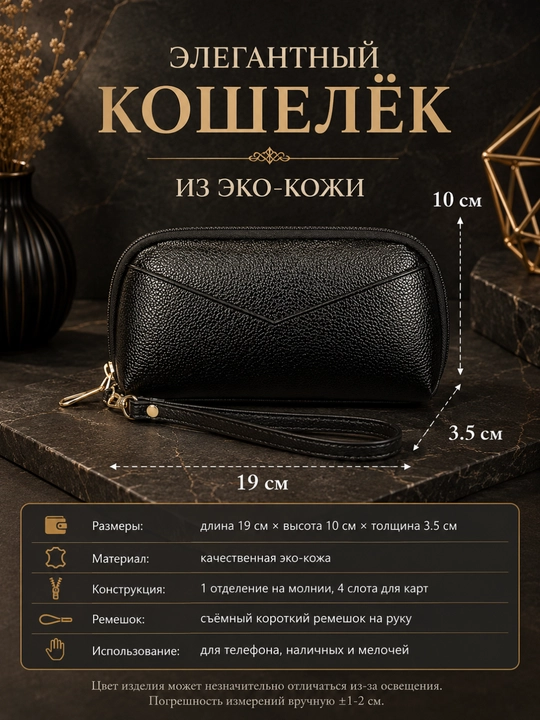 Ayollar uchun eko charm kosmetichka, klatch hamyon, qulay va sig‘imli sumka