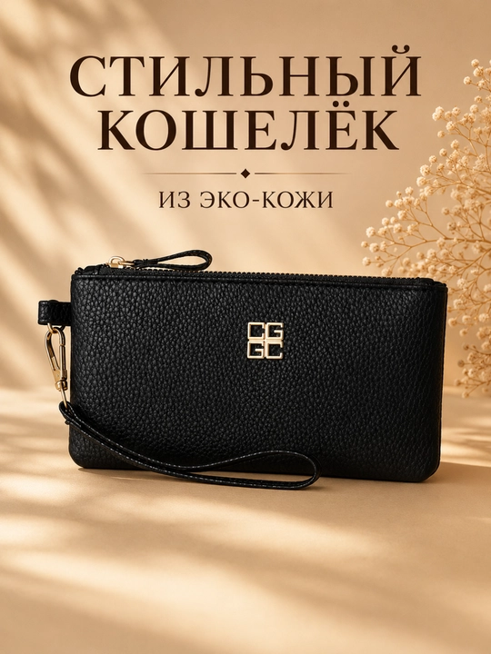 Ayollar uchun eko charm kosmetichka, klatch hamyon, qulay va sig‘imli sumka - 