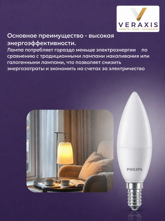 E14 5.5Vt LED chiroq, B35 sham, 60Vt analog, 4000K/6500K, A+ lampochkasi