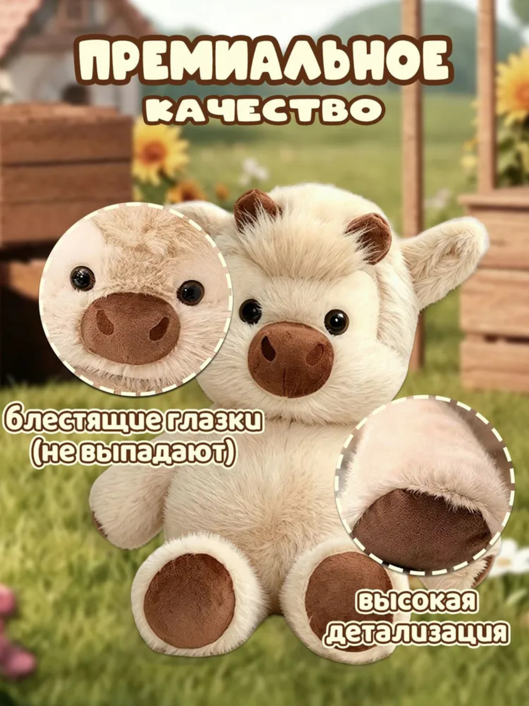 Yuguruvchi yumshoq buzoqcha – bolalar uchun premium plush o‘yinchoq