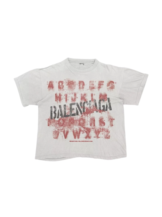 Y2K Balenciaga oversayz futbolkasi, alifboli, 100% paxtadan, granj stritvir, uniseks - 