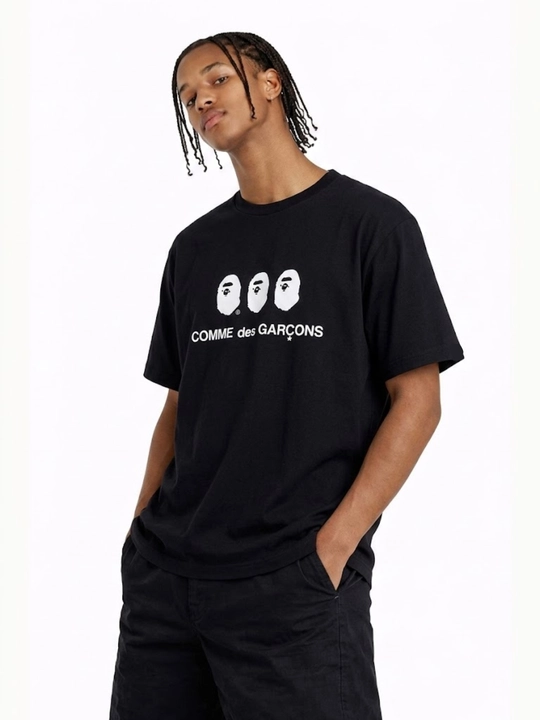 Y2K Comme des Garçons CDG oversayz futbolkasi, 100% paxta, brendli stritvir, uniseks