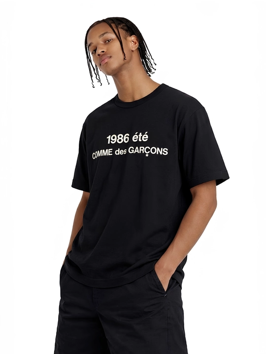 Y2K Comme des Garçons CDG oversayz futbolkasi, 100% paxta, brendli stritvir, uniseks